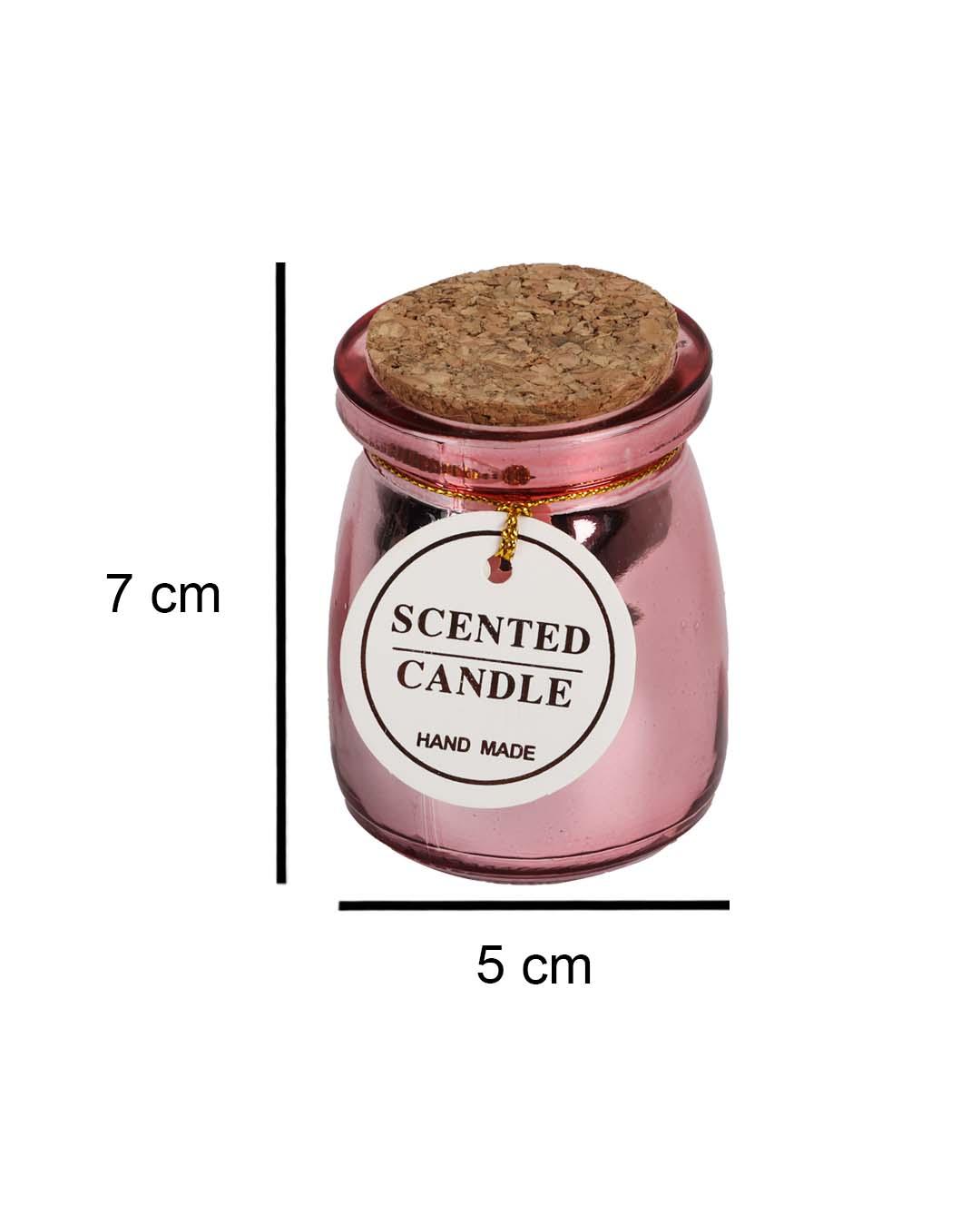 Scented Candle, Pink, Wax - MARKET 99