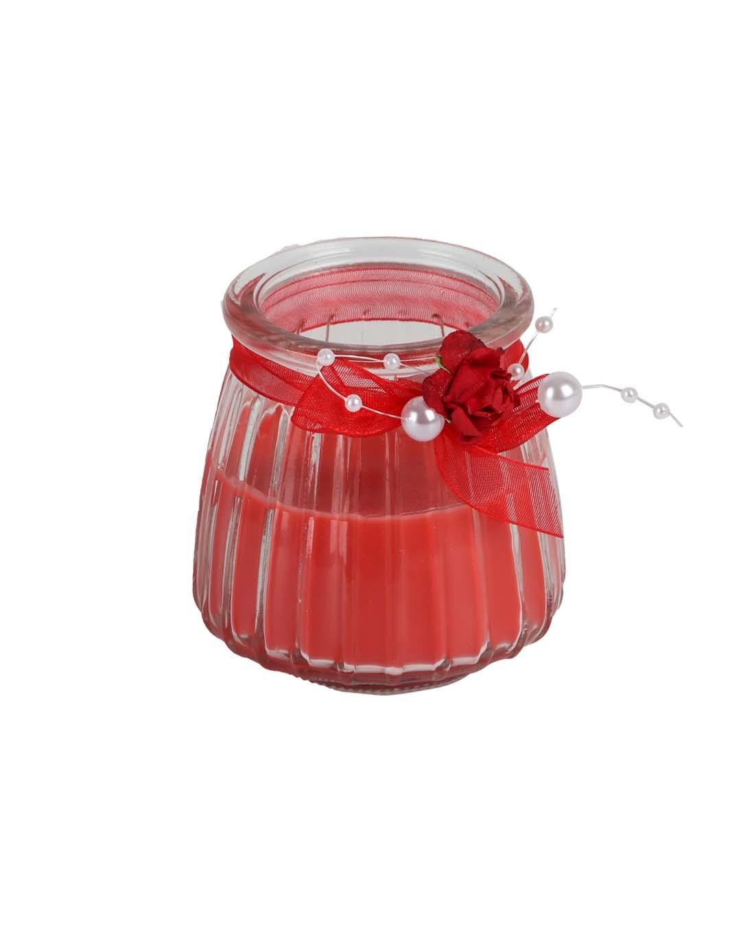 Scented Candle, Red, Wax - MARKET 99