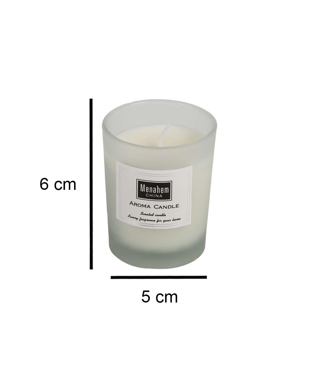 Scented Candle, White, Wax - MARKET 99