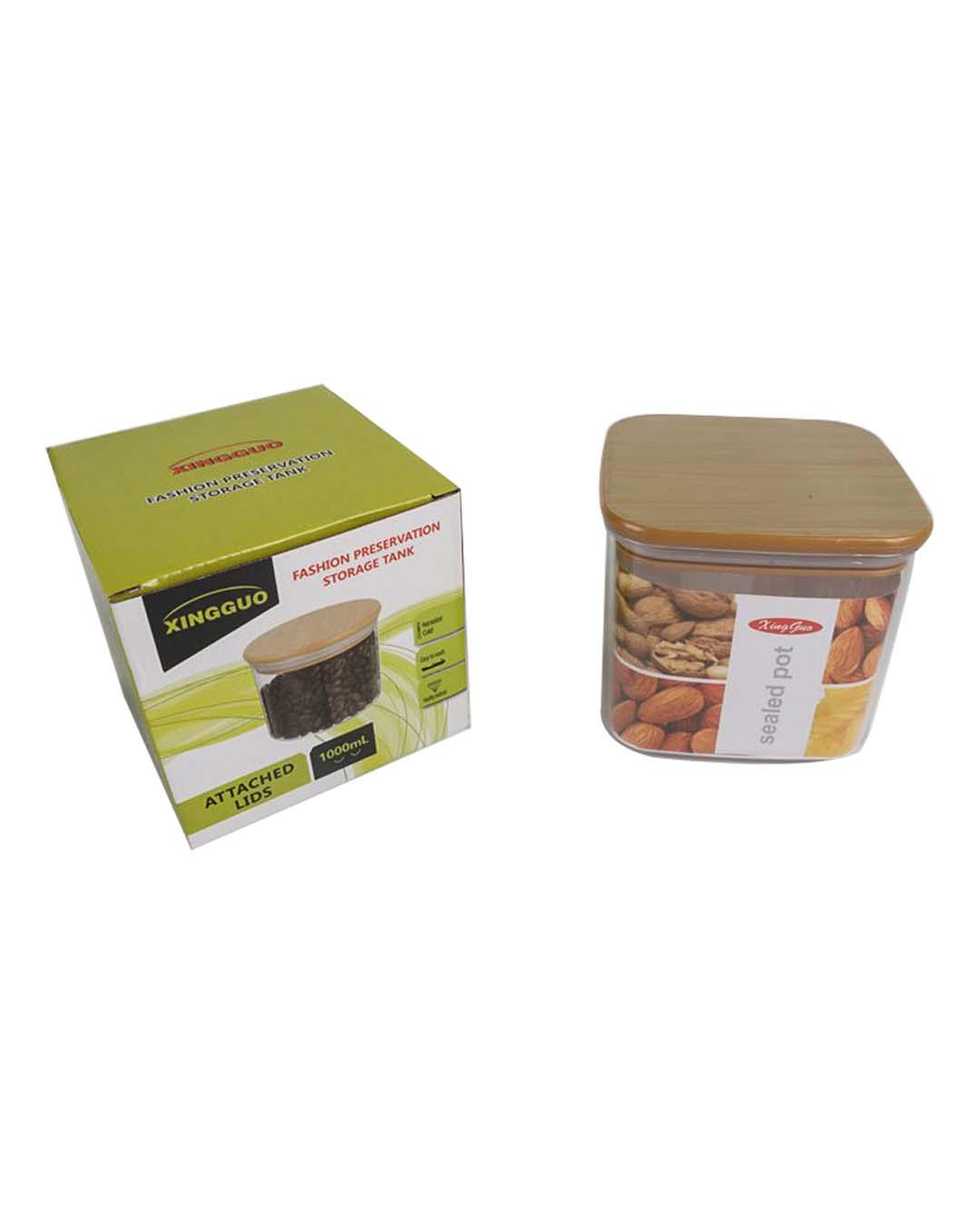 Sealed Container, Brown, Plastic, 1 Litre - MARKET 99
