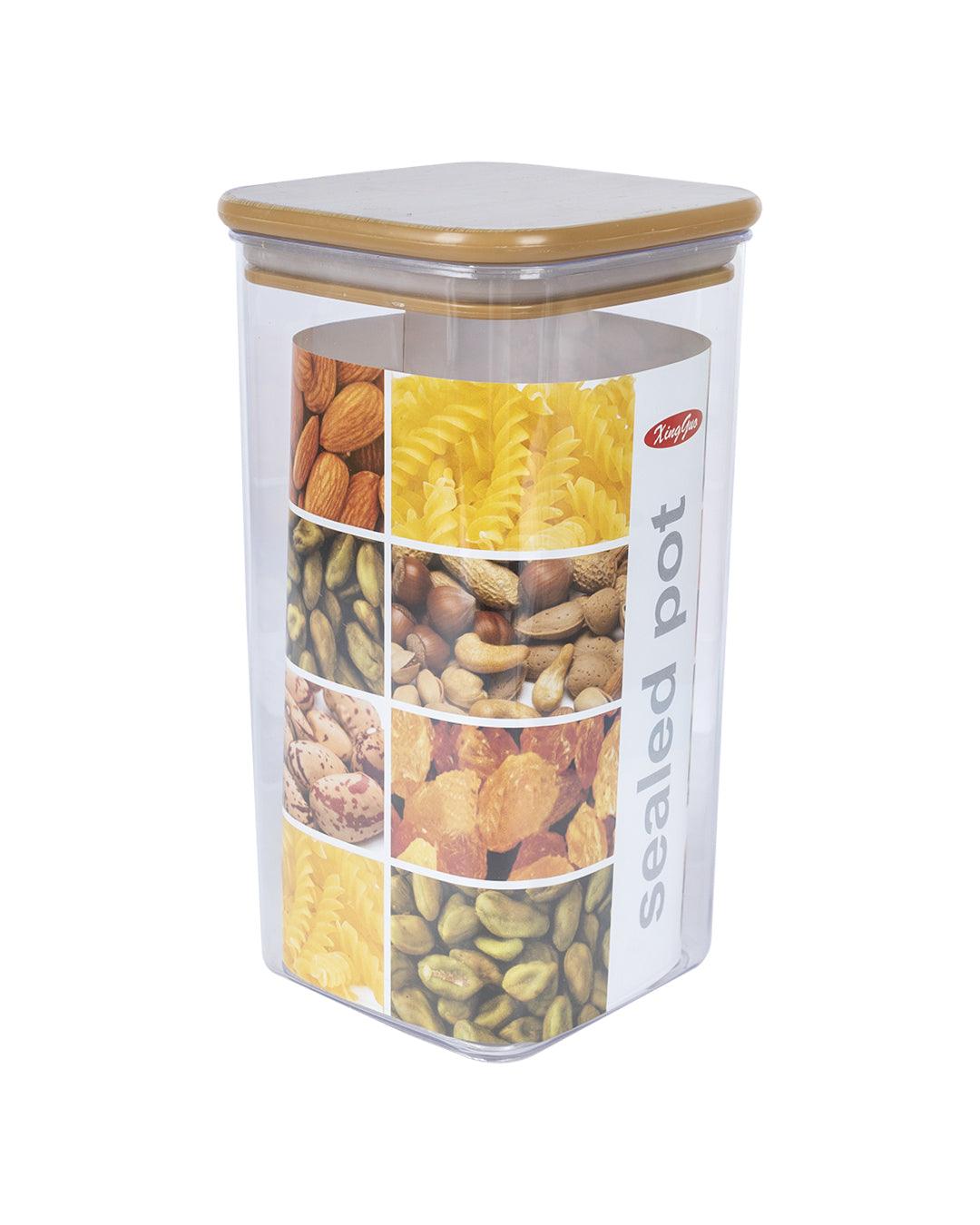 Sealed Container, Brown, Plastic Lid, 1.3 Litre - MARKET 99