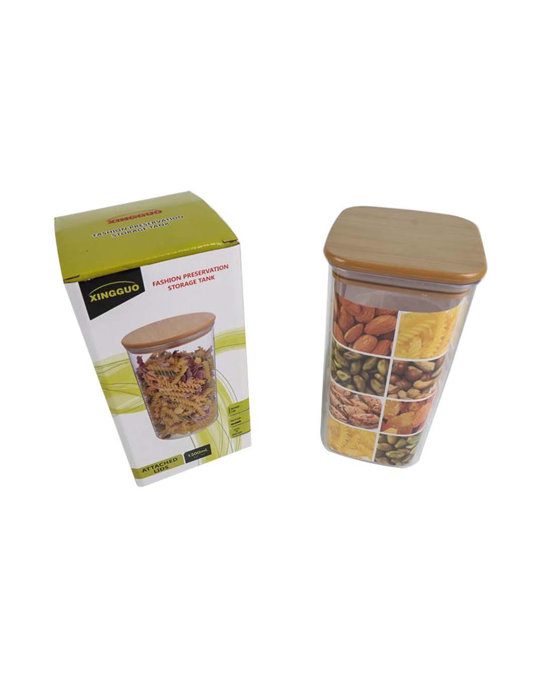 Sealed Container, Brown, Plastic Lid, 1.3 Litre - MARKET 99