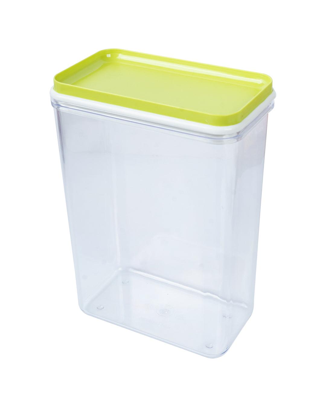 Sealed Jar, Green, Plastic, 1.3 Litre - MARKET 99