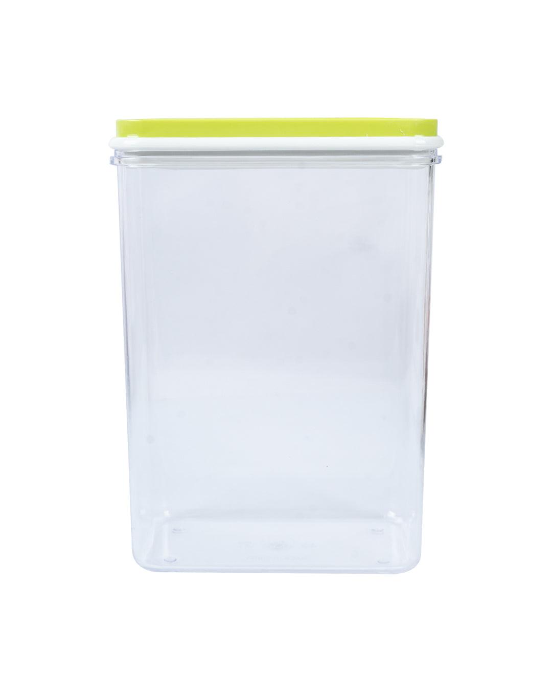 Sealed Jar, Green, Plastic, 1.3 Litre - MARKET 99