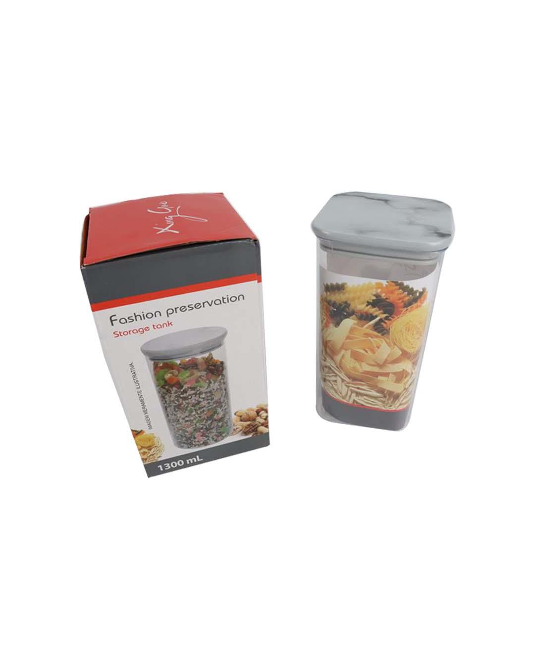 Sealed Jar, Grey, Plastic, 1.3 Litre - MARKET 99