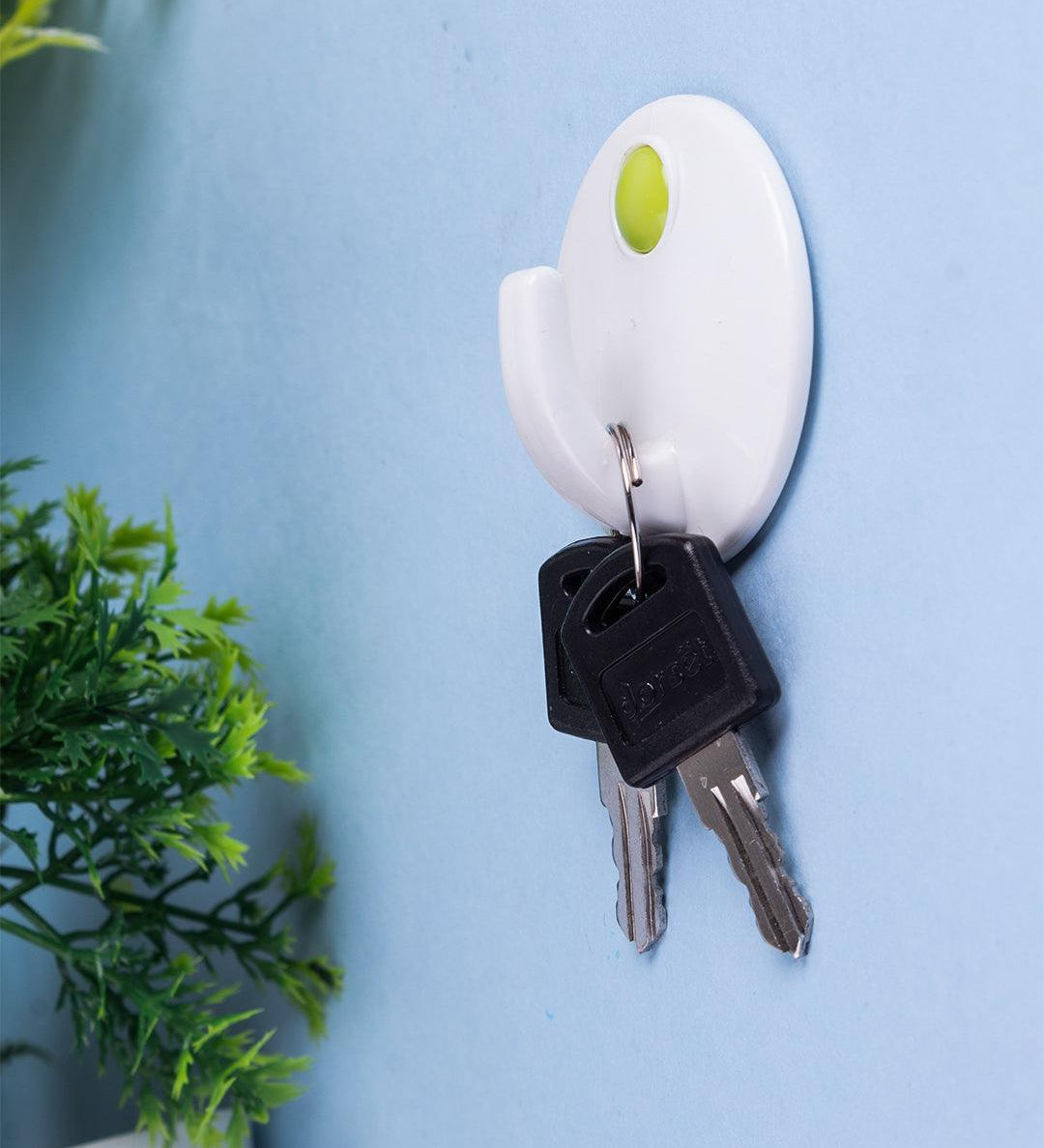 Self Adhesive Hooks, Sticky Hooks, Green, Plastic, Set of 3 - MARKET 99