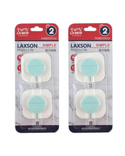 Self Adhesive Hooks, Sticky Hooks, Turquoise, Plastic, Set of 2 - MARKET 99