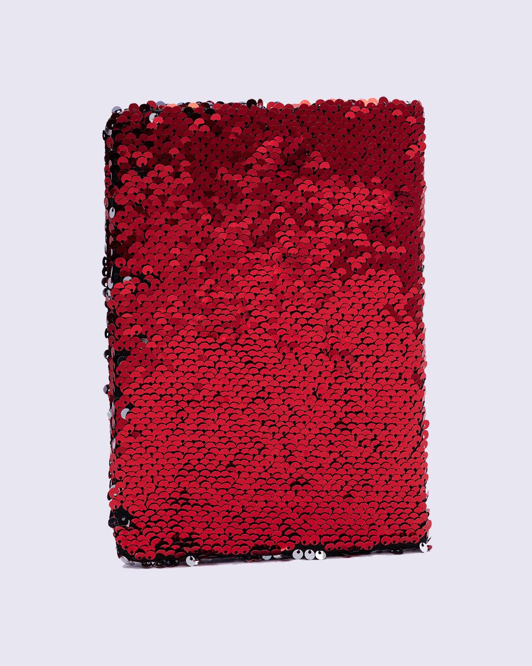 Sequin Notebook, Colour Changing & Reversible Notebook, Red, Paper - MARKET 99