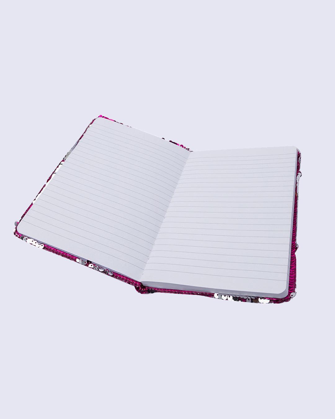 Sequin Notebook, Heart Design, Purple, Paper - MARKET 99