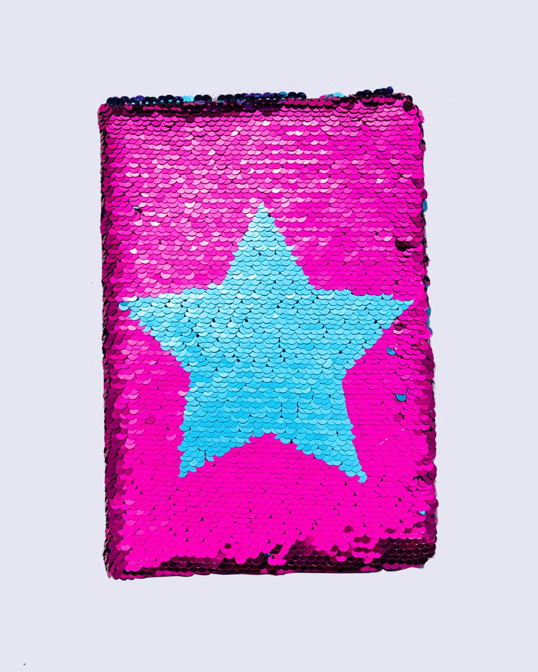 Sequin Notebook, Star Design, Purple, Paper - MARKET 99