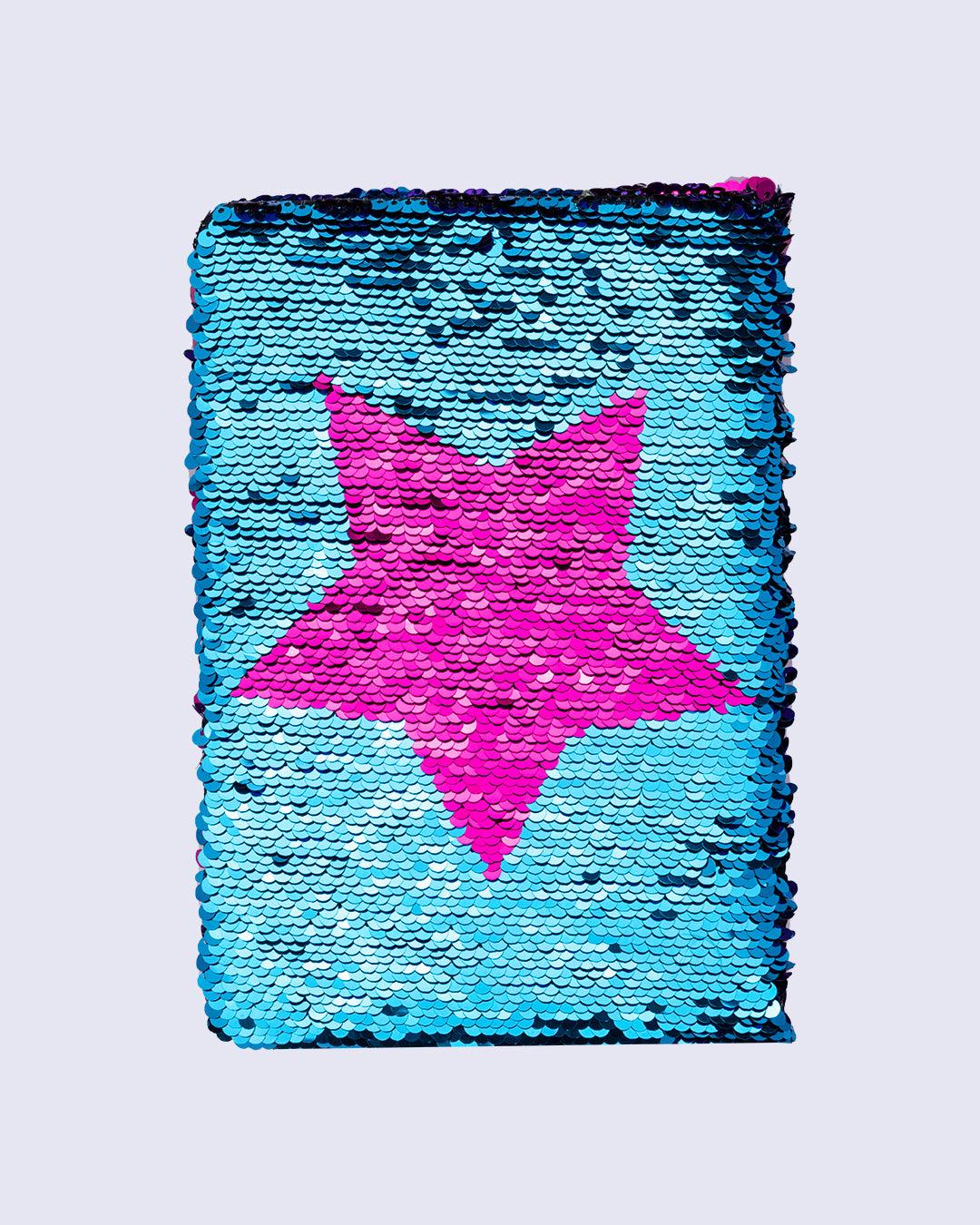 Sequin Notebook, Star Design, Purple, Paper - MARKET 99