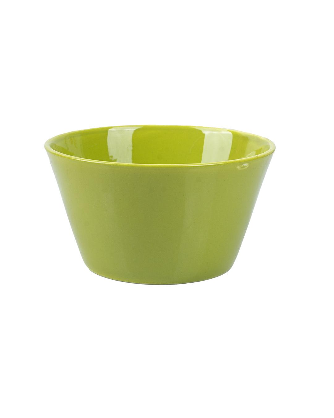'SHEEN GREEN' Hand Glazed Dining Bowl Katoris In Ceramic (Set of 4, 480 mL) - MARKET 99