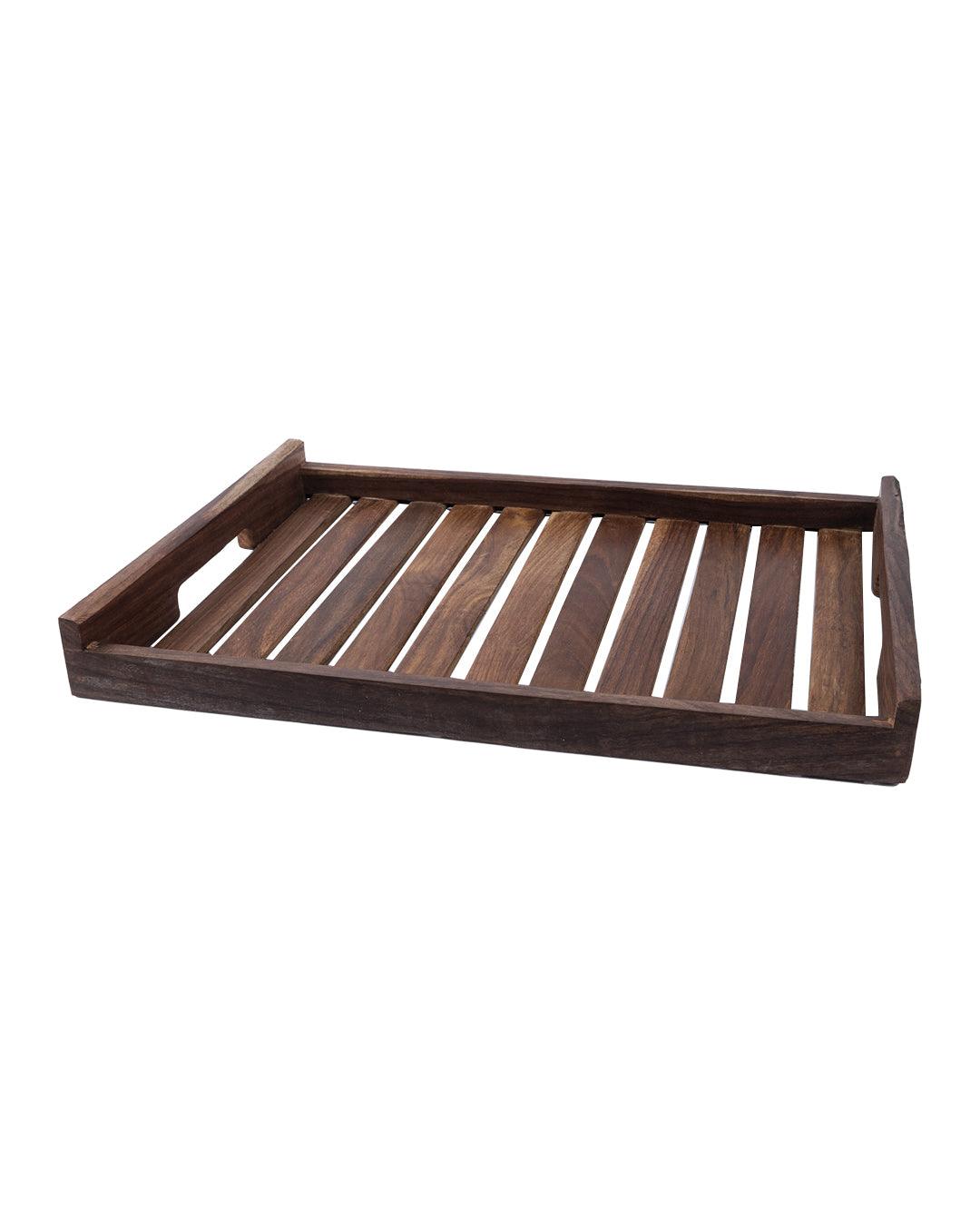 'Sheesham Wood' Handcrafted Large Serving Trays In Sheesham Wood - MARKET 99