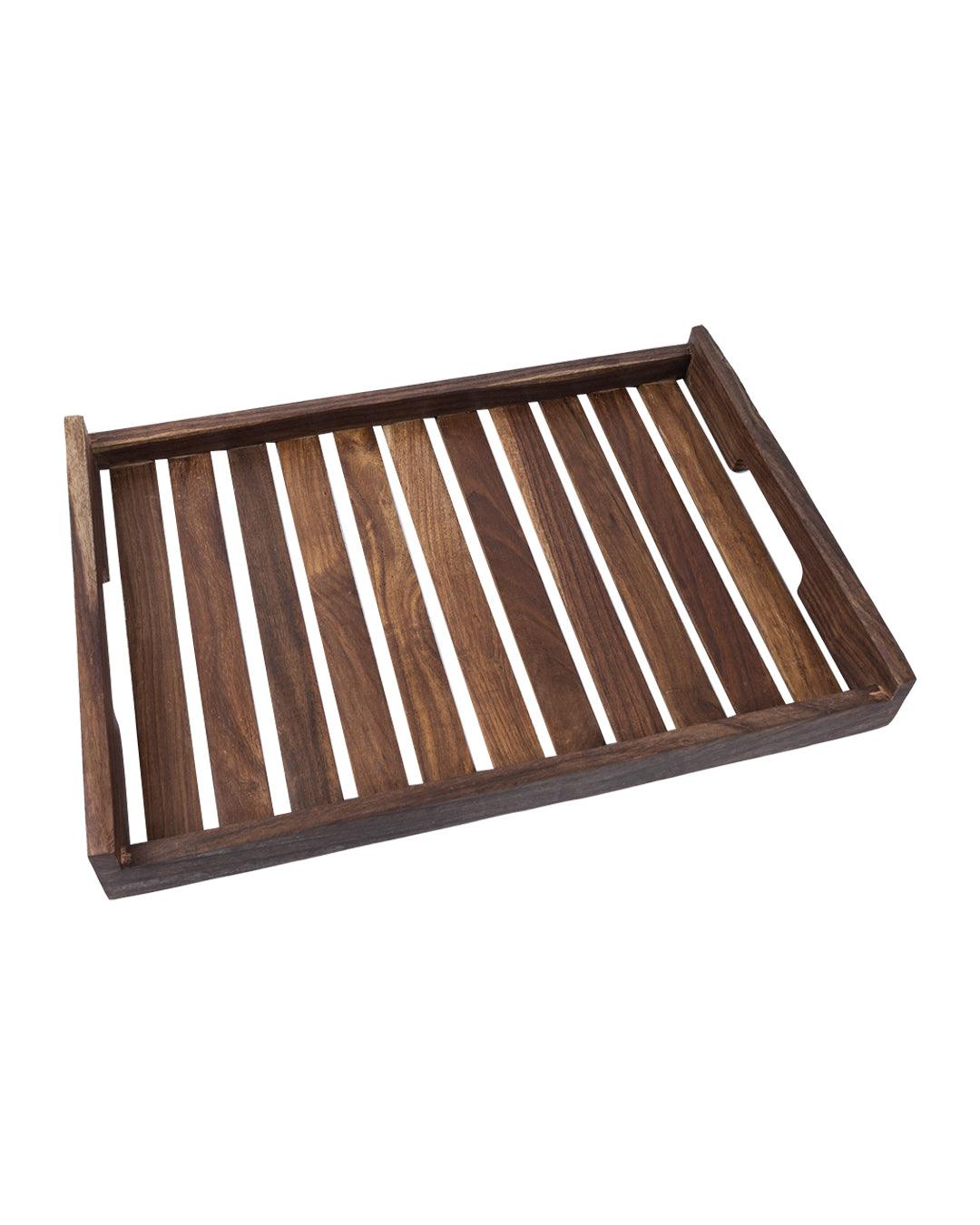 'Sheesham Wood' Handcrafted Large Serving Trays In Sheesham Wood - MARKET 99