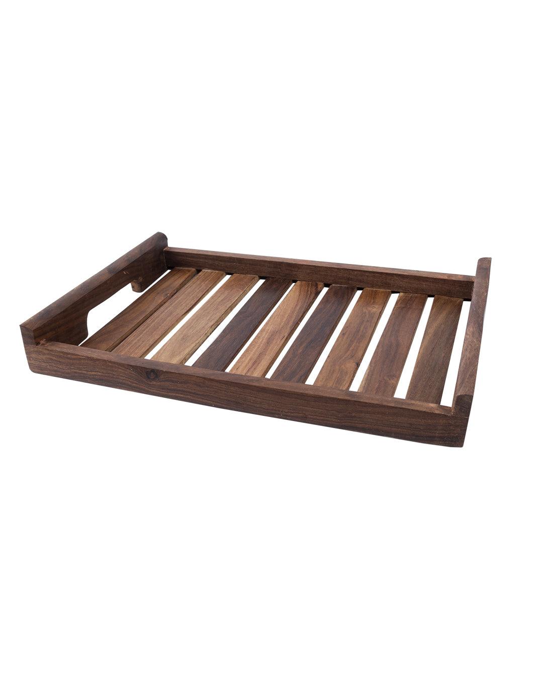 'Sheesham Wood' Handcrafted Medium Serving Trays In Sheesham Wood - MARKET 99