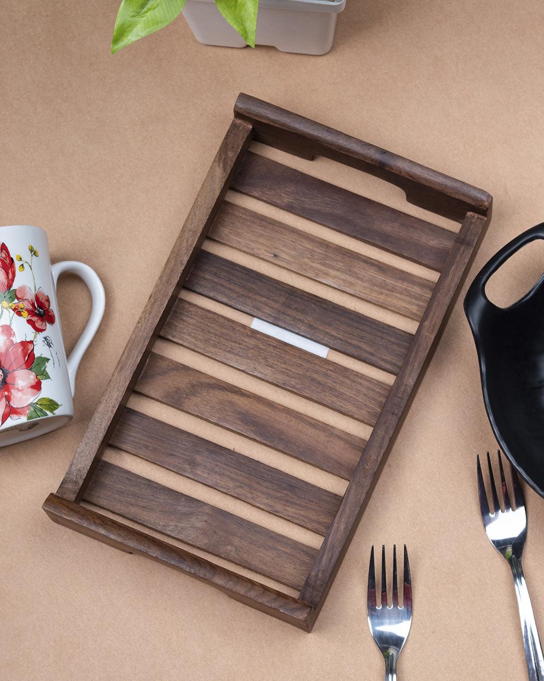 'Sheesham Wood' Handcrafted Small Serving Trays In Sheesham Wood - MARKET 99