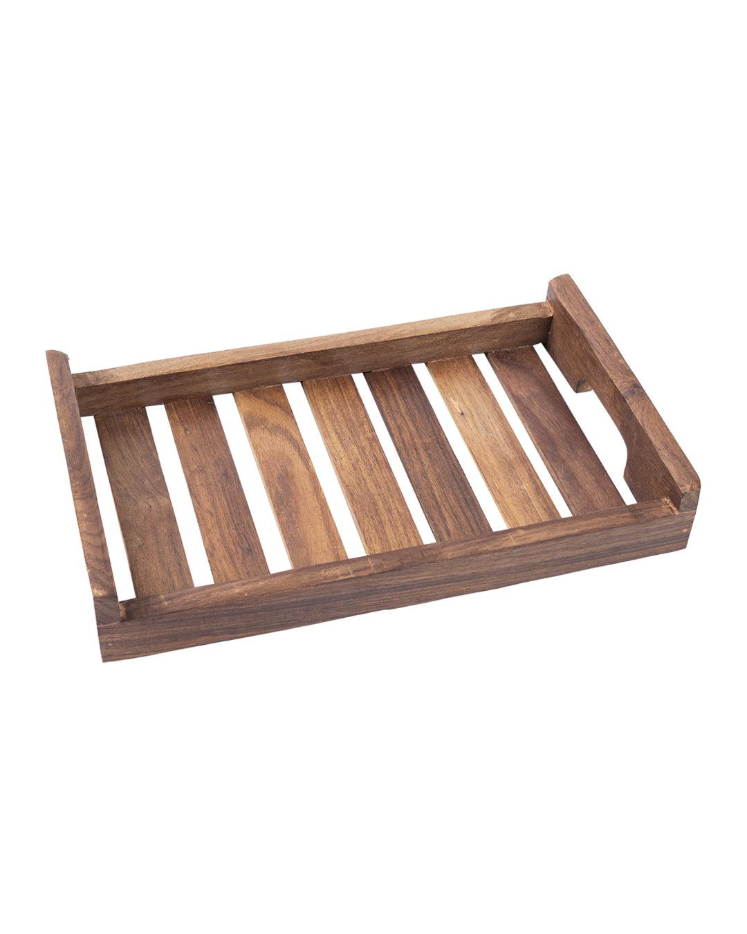 'Sheesham Wood' Handcrafted Small Serving Trays In Sheesham Wood - MARKET 99