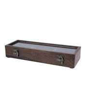 Sheesham Wood Rectangular Spice Box With Hand Carving (3 Compartments) - MARKET 99