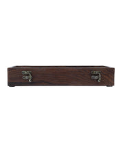 Sheesham Wood Rectangular Spice Box With Hand Carving (3 Compartments) - MARKET 99