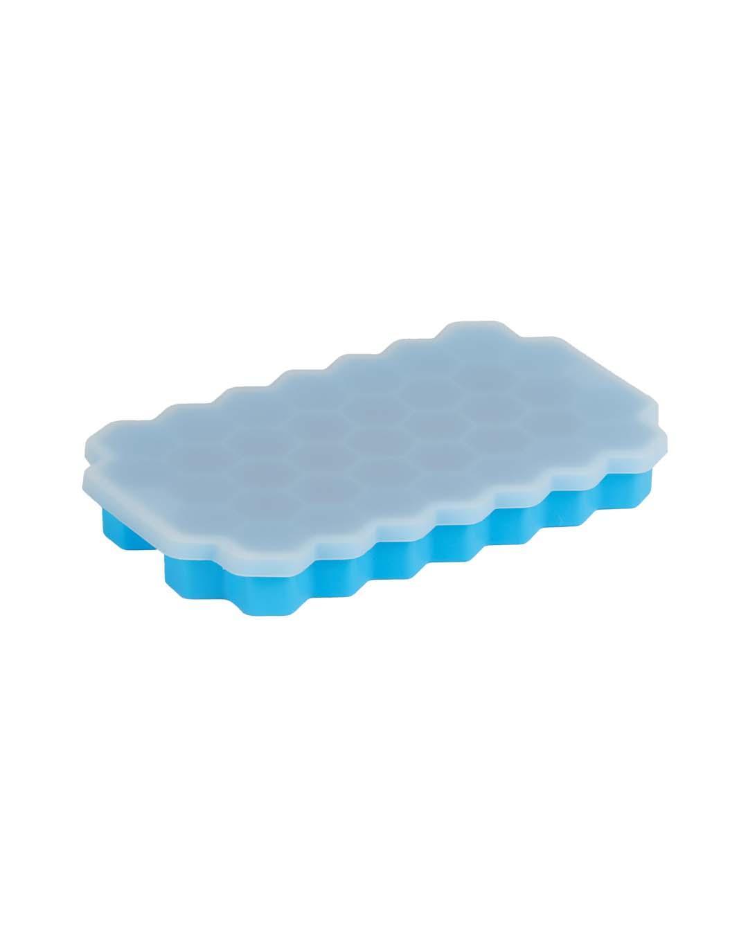Silicone, Ice Tray With Lid, Beehive Pattern, Matt : Finish, Multicolor