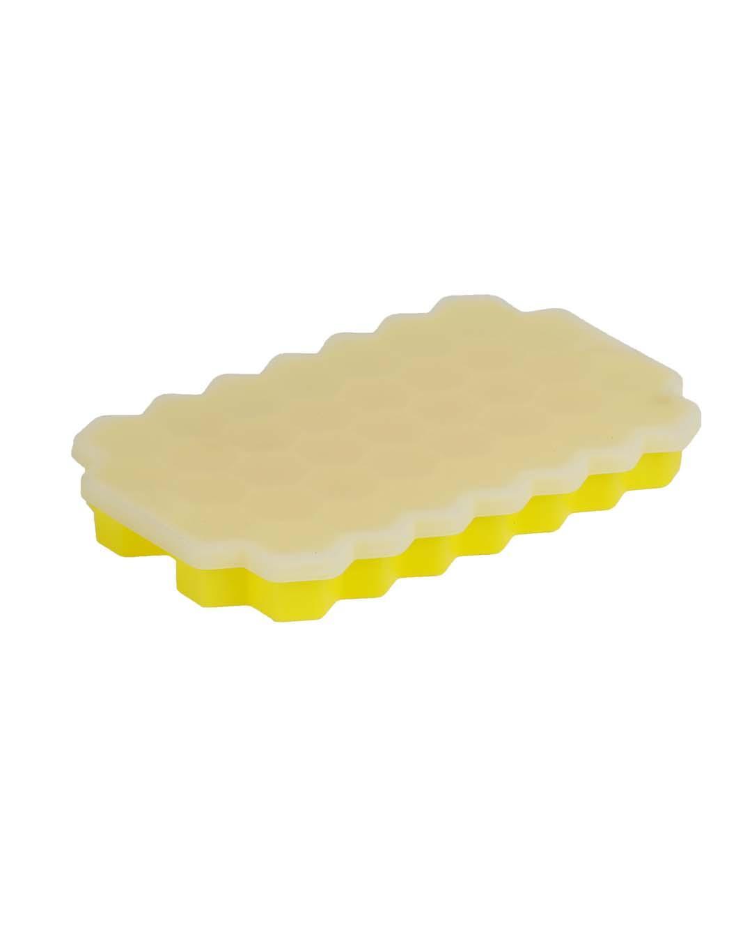 Silicone, Ice Tray With Lid, Beehive Pattern, Matt : Finish, Multicolor