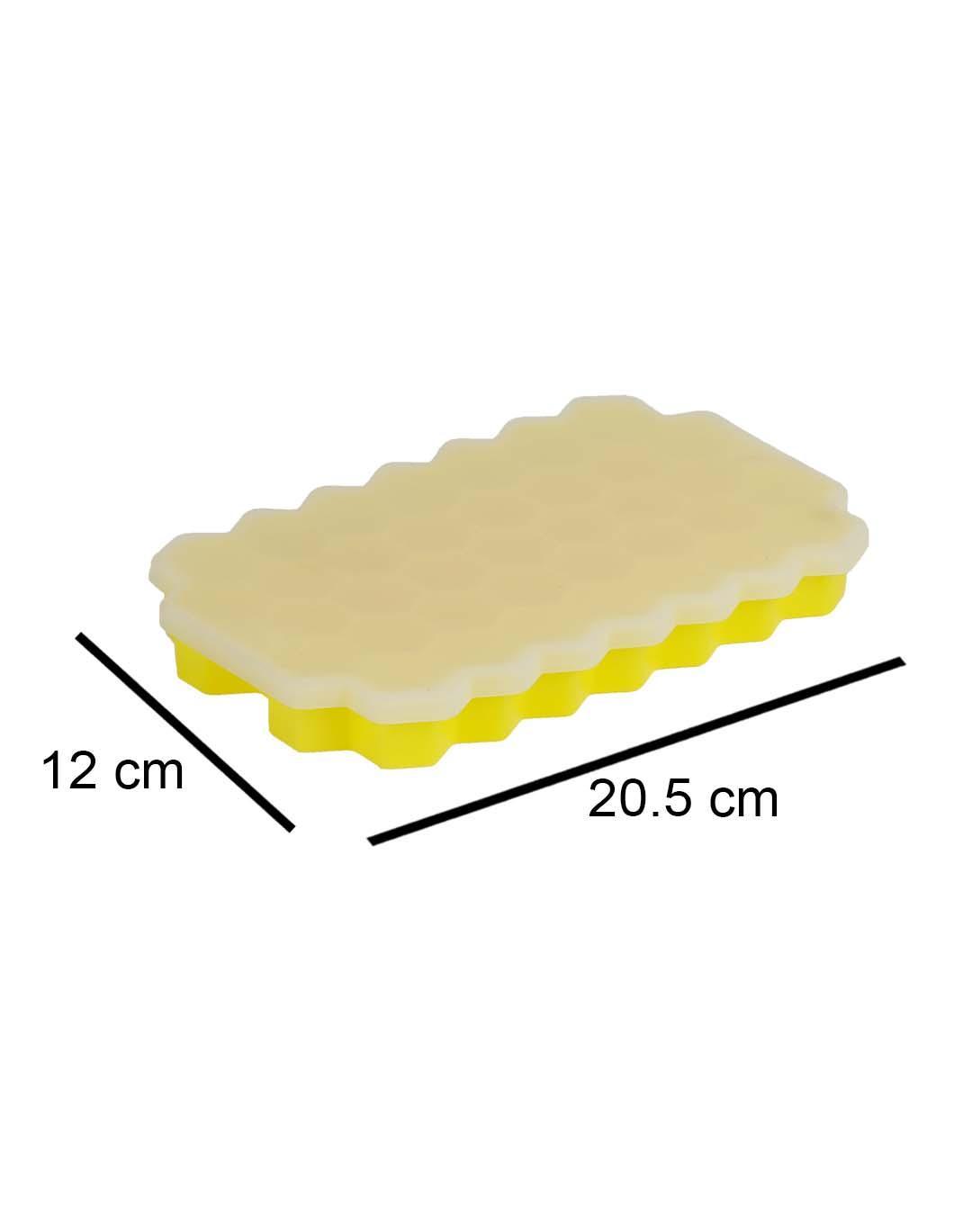 Silicone, Ice Tray With Lid, Beehive Pattern, Matt : Finish, Multicolor