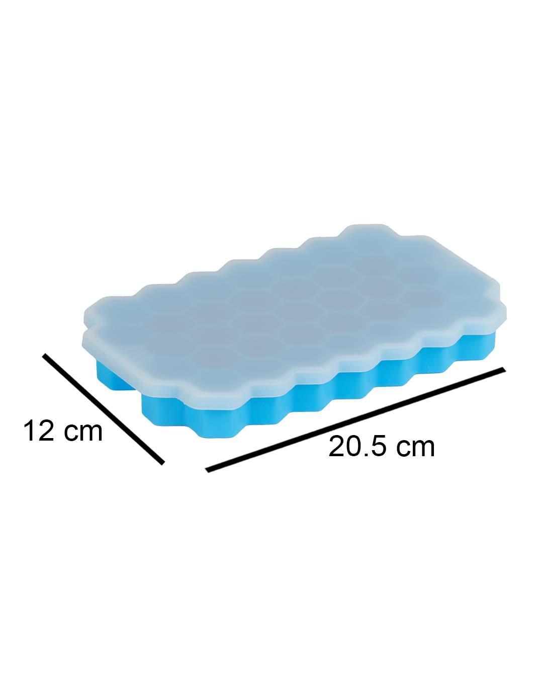 Silicone, Ice Tray With Lid, Beehive Pattern, Matt : Finish, Multicolor