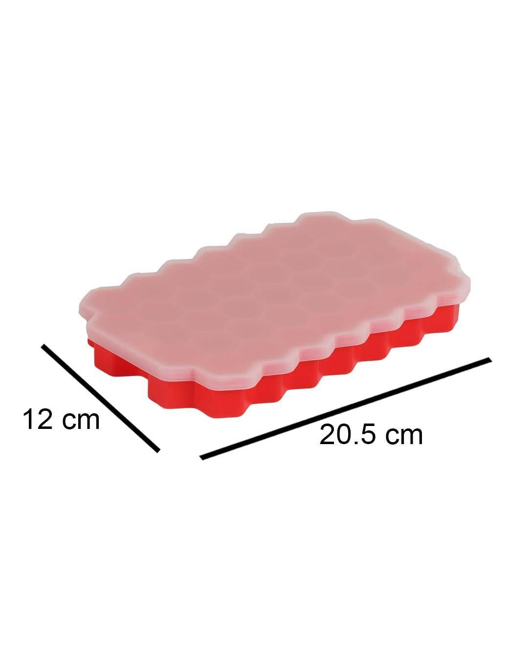 Silicone, Ice Tray With Lid, Beehive Pattern, Matt : Finish, Multicolor