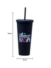 Sipper Tumbler Cup 650ml - Black - MARKET 99