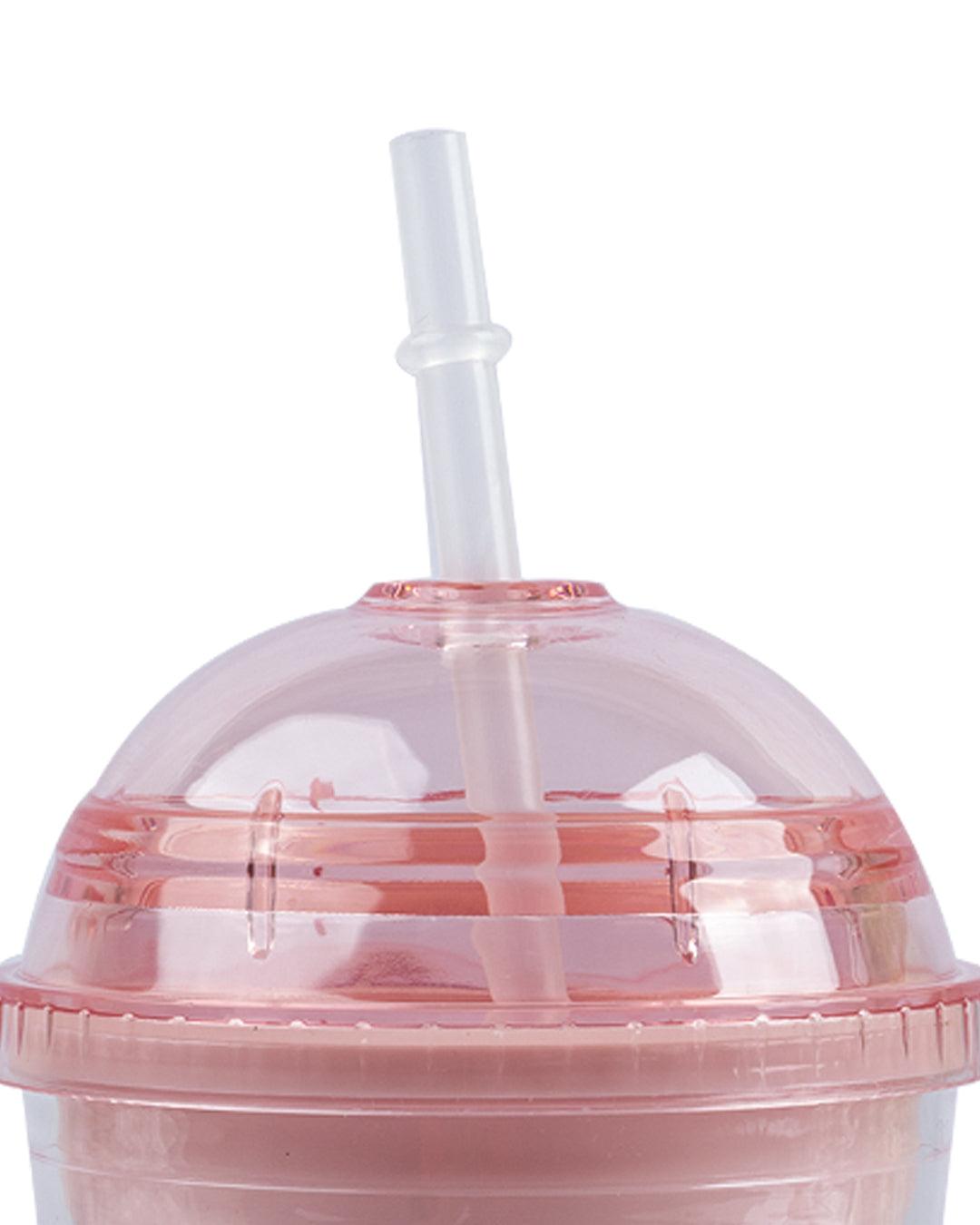 Sipper with Straw, Pink, Plastic, 450 mL - MARKET 99