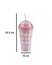 Sipper with Straw, Pink, Plastic, 450 mL - MARKET 99