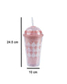 Sipper with Straw, Pink, Plastic, 450 mL - MARKET 99