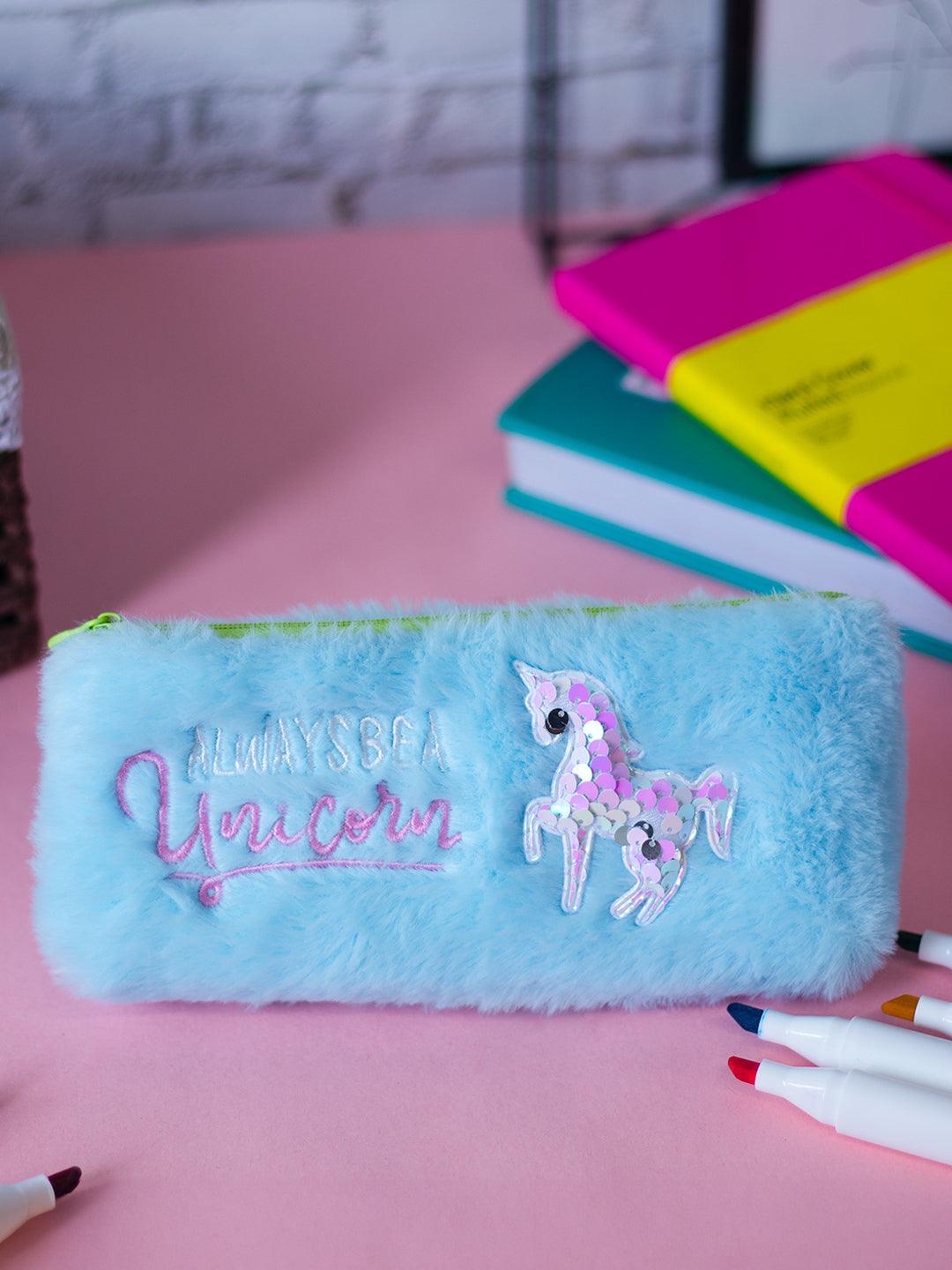 Sky Blue Pencil Pouch - Fur - MARKET 99