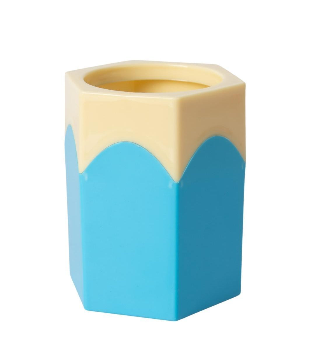 Skyblue Plastic Pencil Shaped Pen Stand Pen Holder for Desk