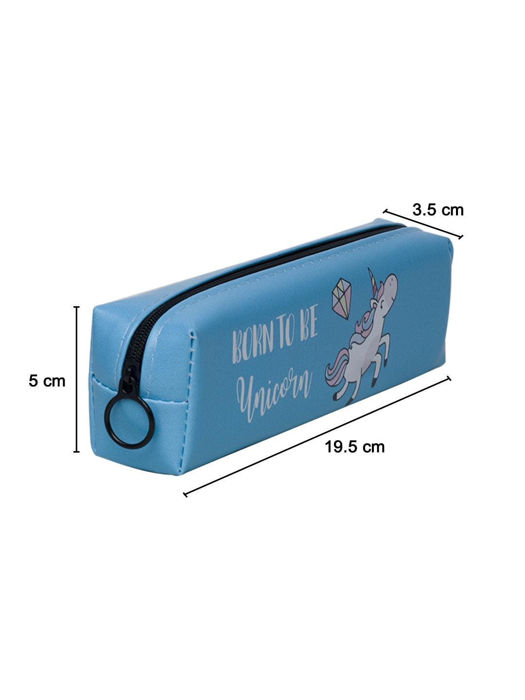 Skyblue Unicorn Cute Pencil Pouch - MARKET 99