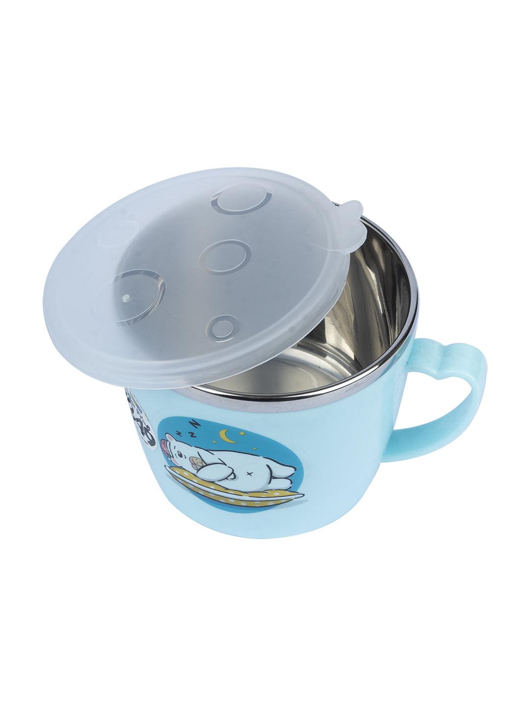 Sleeping Bear Kids Mug with Lid - 500ml Sky Blue Plastic Mug