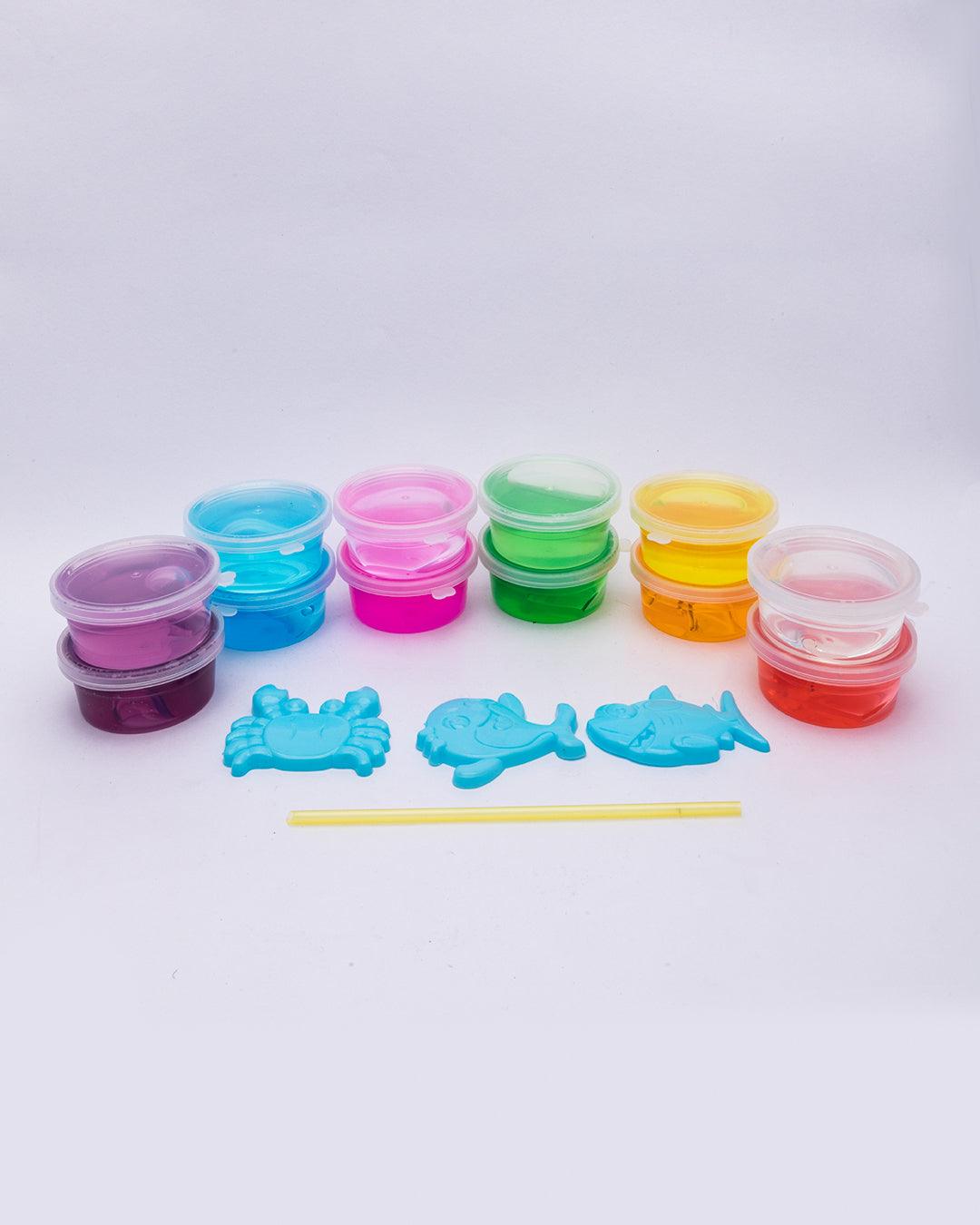 Slime Set, Clay Toys for Kids, DIY, Multicolour, Clay, Set of 12 - MARKET 99