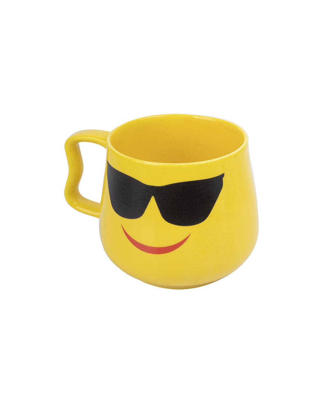 'Smileys Face With Sunglasses Emoji' Tea & Coffee Mug in Ceramic ( 530 mL, Microwave Safe) - MARKET 99