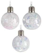 Snowman Print - Led Christmas Hanging Ball Set Of 3 Pcs - MARKET 99