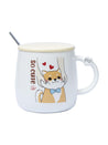 SO CUTE' Coffee Mug With Lid - White, Cat, 420 Ml - MARKET 99