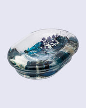 Soap Dish, Refillable & Reusable, Floral Design, Blue, Plastic - MARKET 99