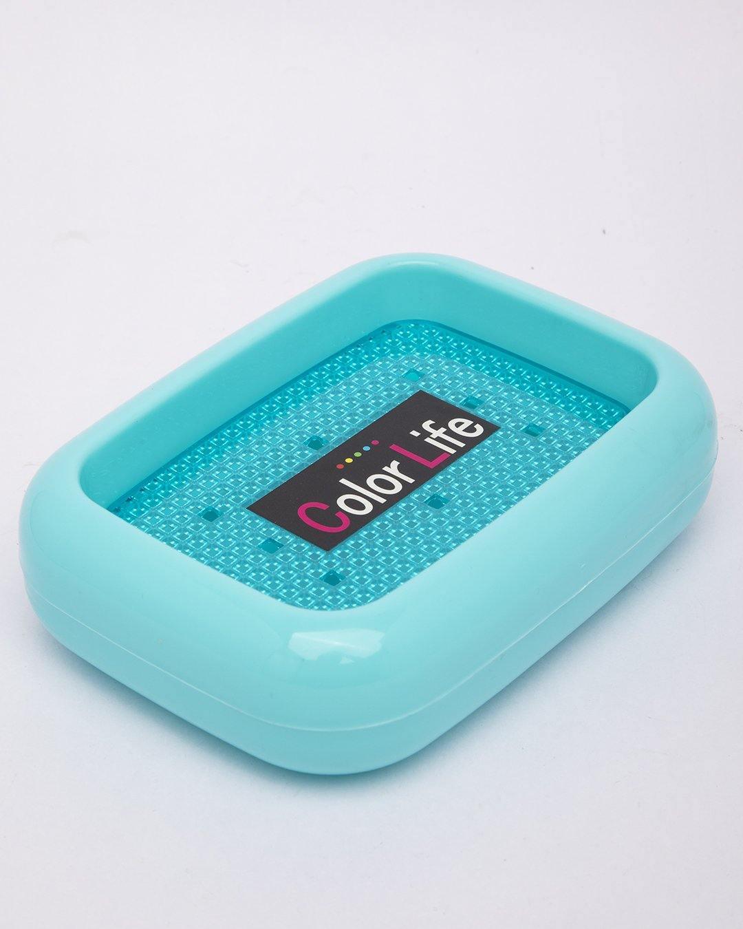 Soap Dish, Soap Holder, Blue, Plastic - MARKET 99