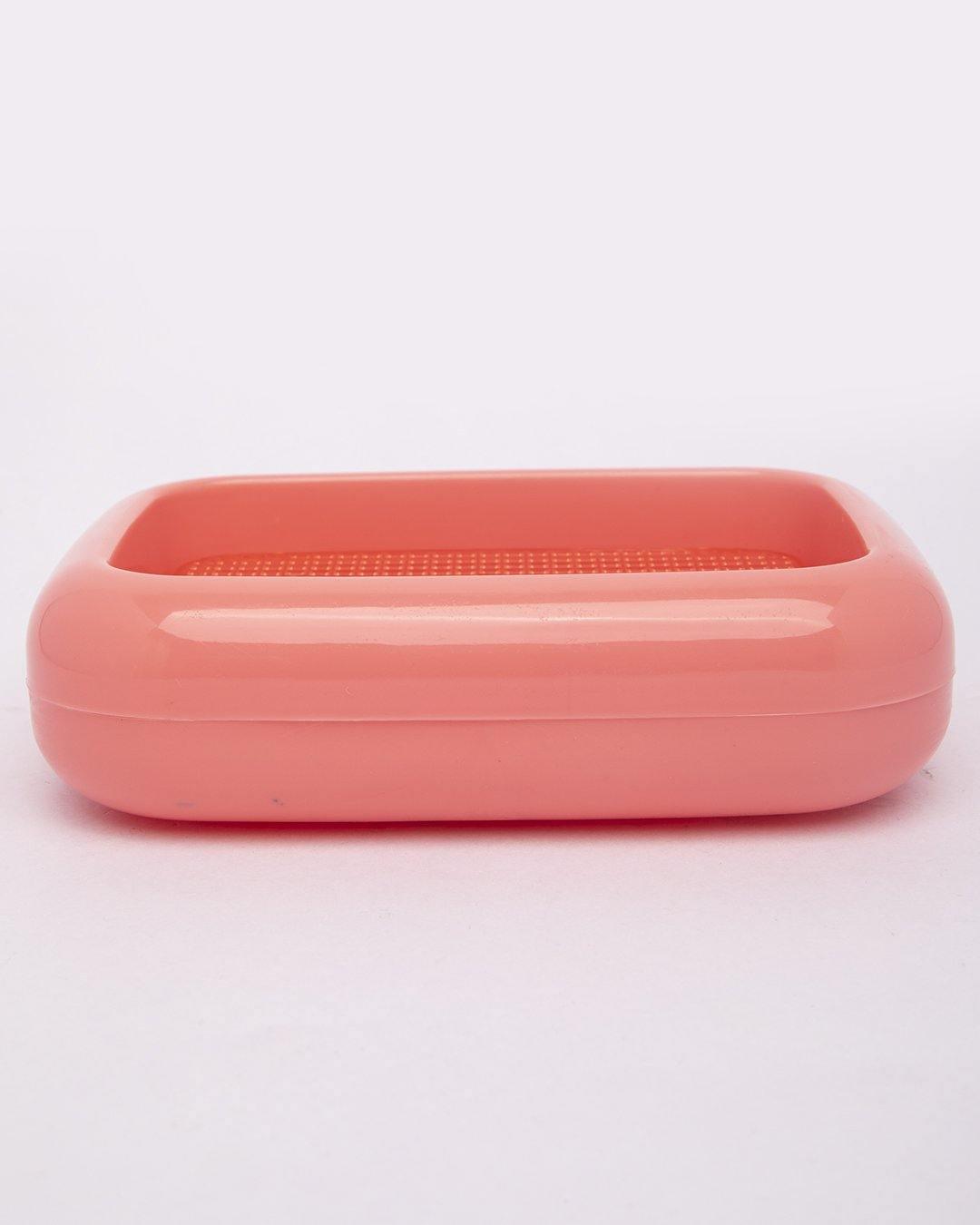 Soap Dish, Soap Holder, Red, Plastic - MARKET 99