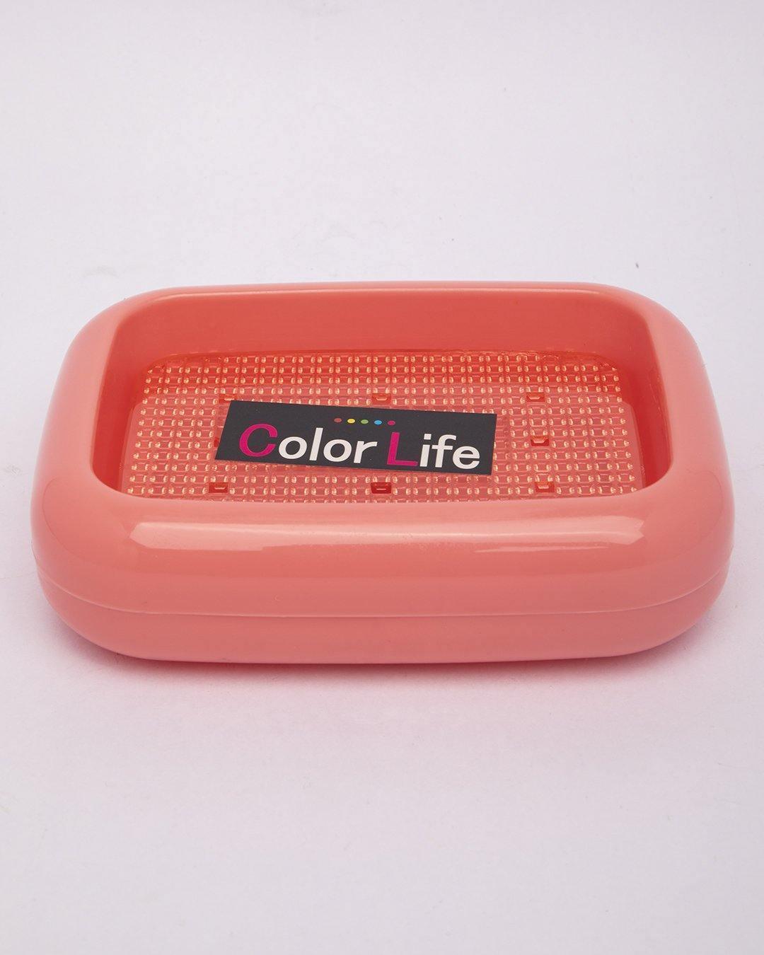Soap Dish, Soap Holder, Red, Plastic - MARKET 99