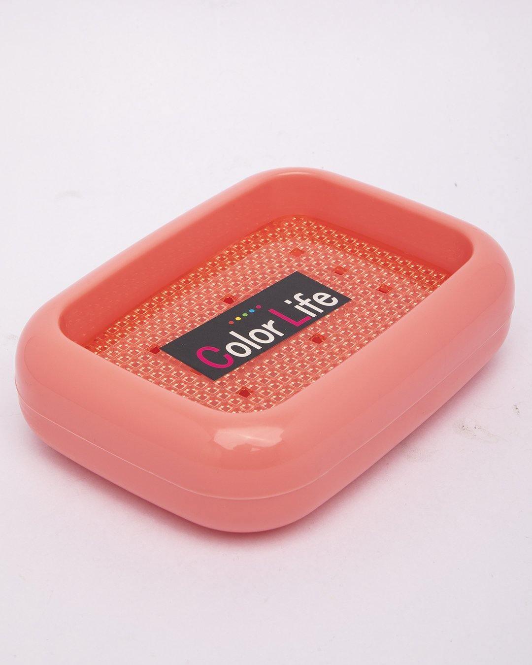 Soap Dish, Soap Holder, Red, Plastic - MARKET 99