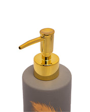 Soap Dispenser, Golden Design, Grey, Ceramic, 350 mL - MARKET 99