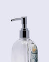 Soap Dispenser, Refillable & Reusable, Floral Design, Blue, Plastic, 250 mL - MARKET 99