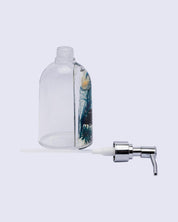 Soap Dispenser, Refillable & Reusable, Floral Design, Blue, Plastic, 250 mL - MARKET 99