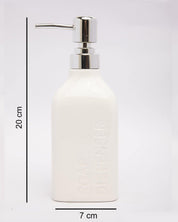 Soap Dispenser, Reusable & Refillable, White, Ceramic, 450 mL - MARKET 99