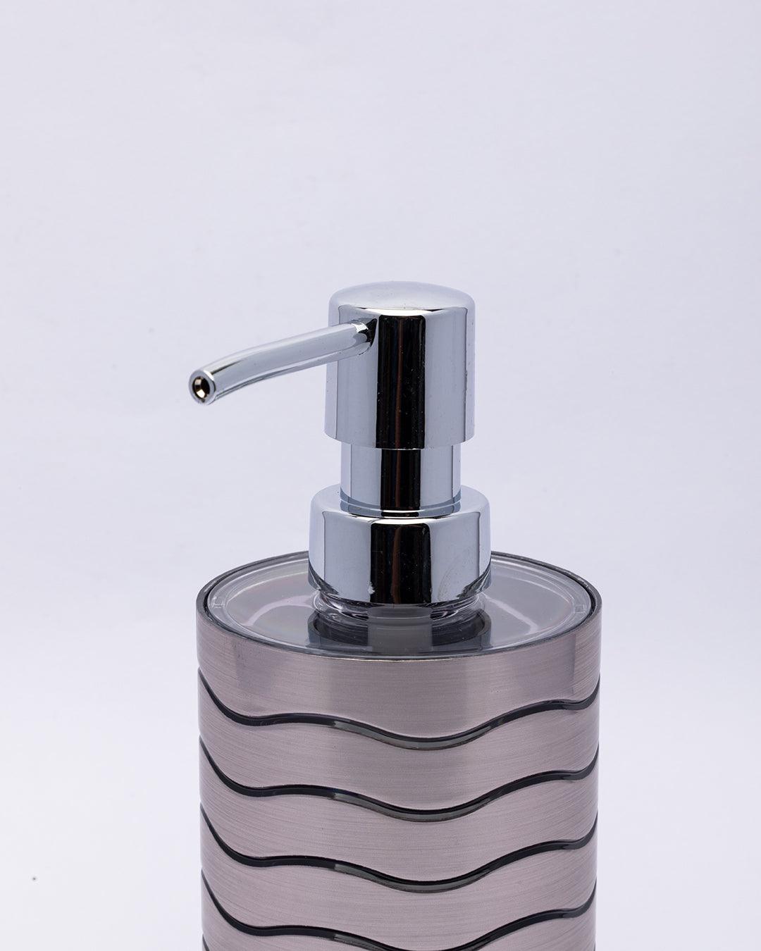 Soap Dispenser, Silver Colour, Plastic, 380 mL - MARKET 99